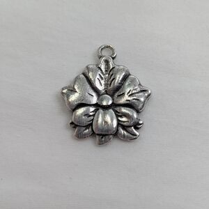 Vintage Sterling Flower Charm/ Pendant